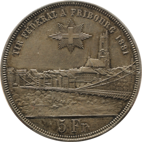 5 frankow 1881 szwajcaria a